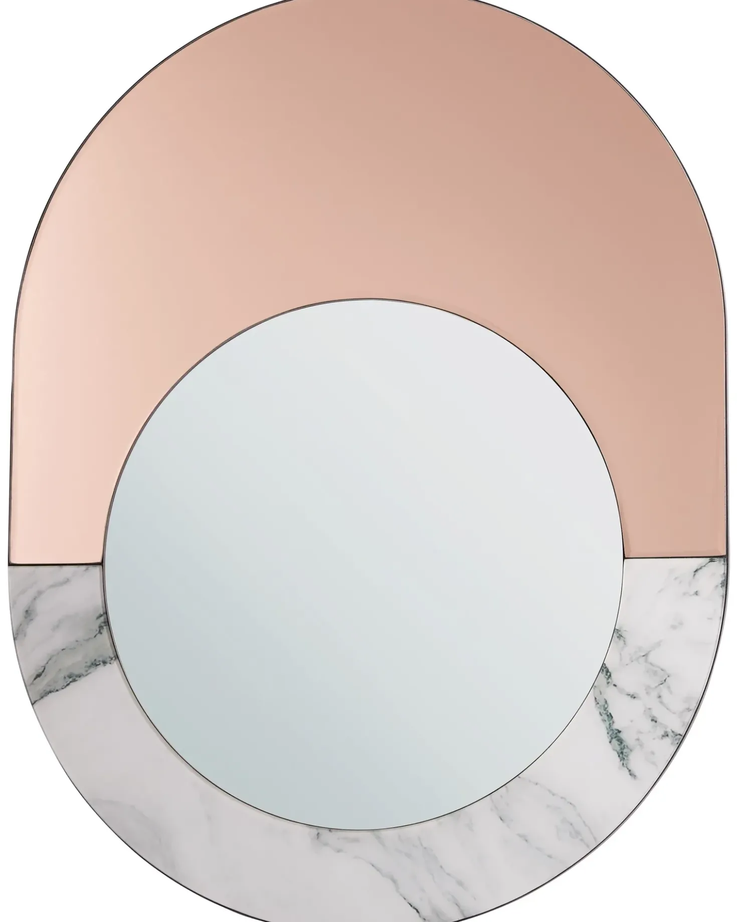 Vægspejl RETY 50 cm 65 cm Sten Rosa guld