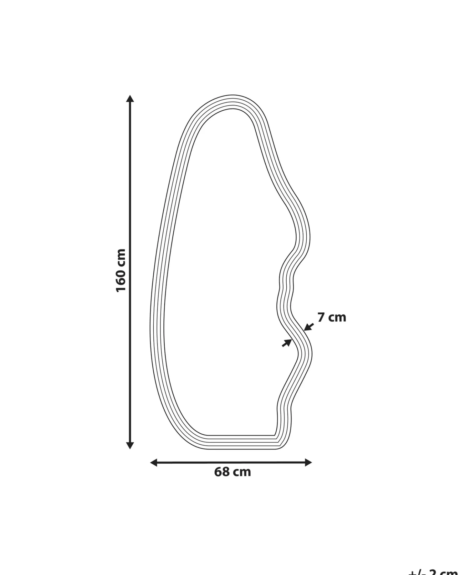 Vægspejl ROCLES 68 cm 160 cm Mørkegrøn