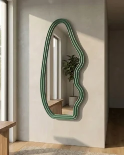 Vægspejl ROCLES 68 cm 160 cm Mørkegrøn