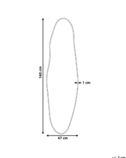 Vægspejl SALINS 47 cm 160 cm Metal Sort