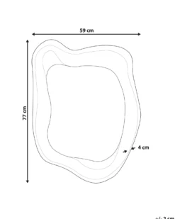 Vægspejl SANTEC 59 cm 77 cm Guld