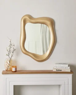 Vægspejl SANTEC 59 cm 77 cm Guld