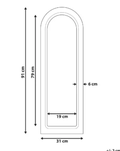Vægspejl SARRY 31 cm 91 cm Mangotræ Hvid