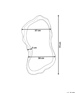 Vægspejl SERY 38 cm 75 cm Guld