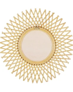 Vægspejl TAGOLU 60 cm 60 cm Rattan Naturlig