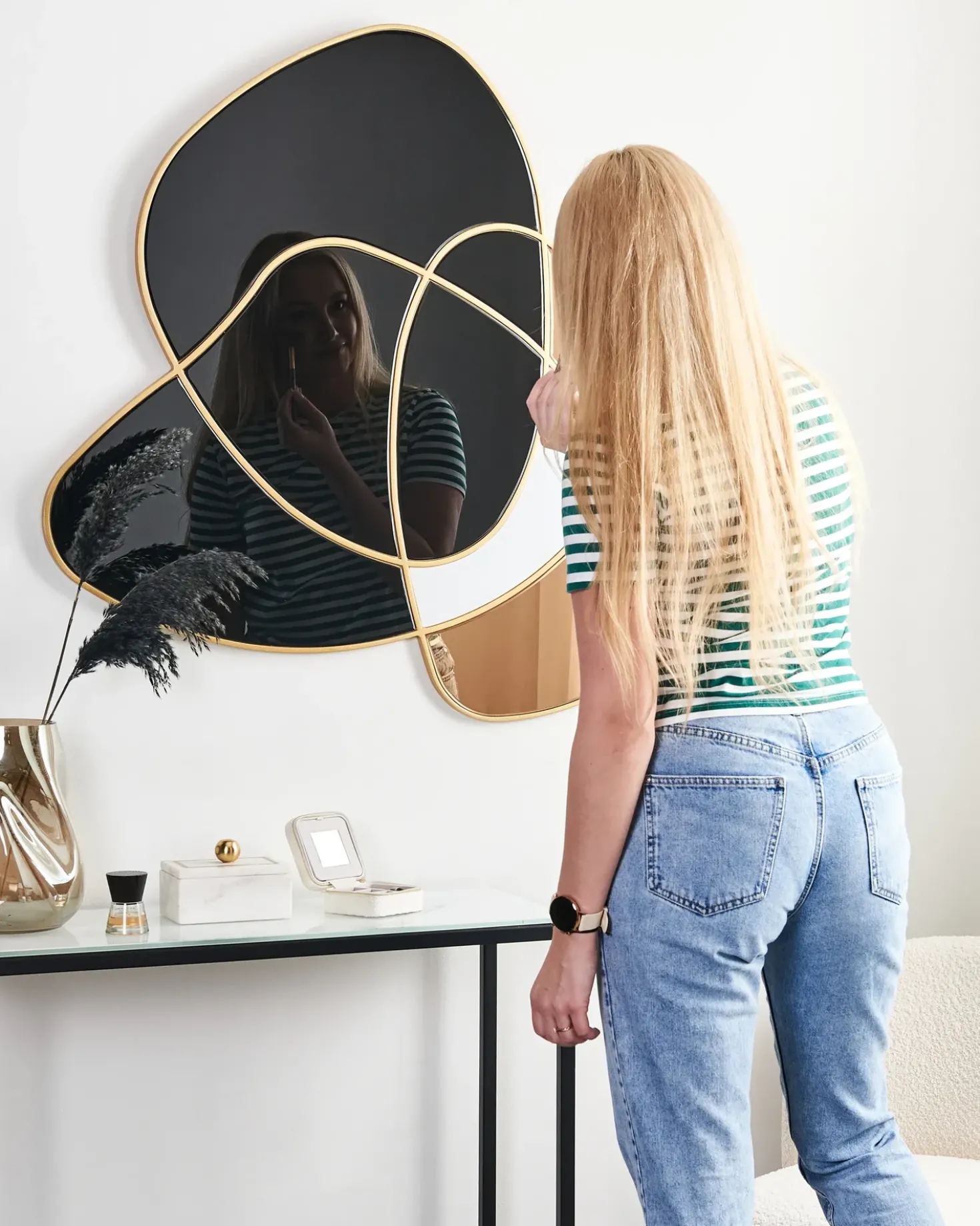 Vægspejl TAILLY 99 cm 89 cm Sort