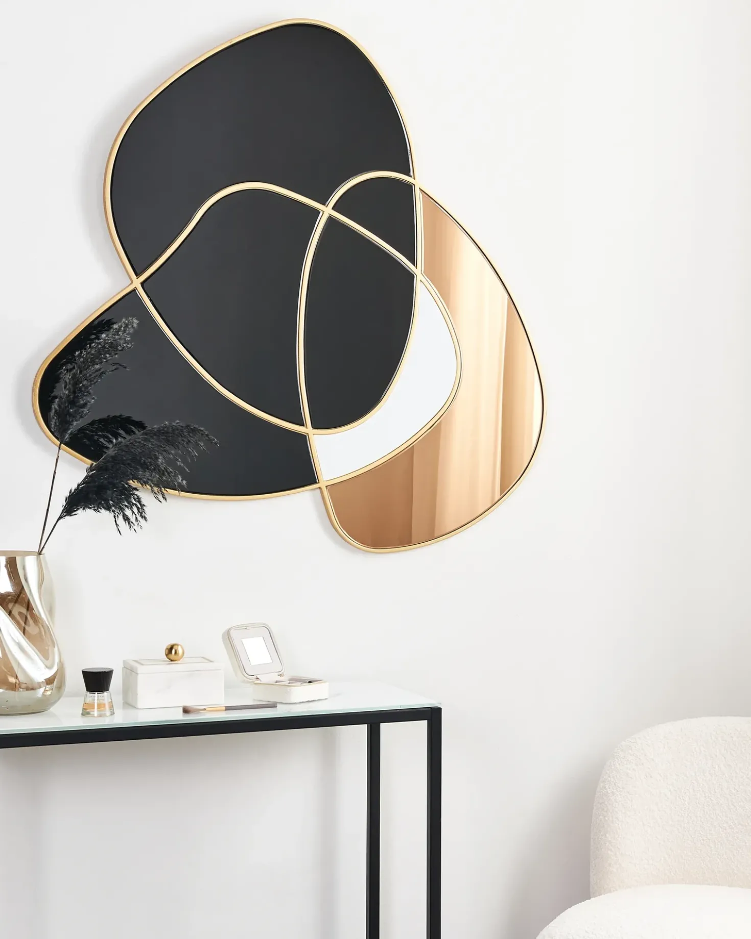 Vægspejl TAILLY 99 cm 89 cm Sort