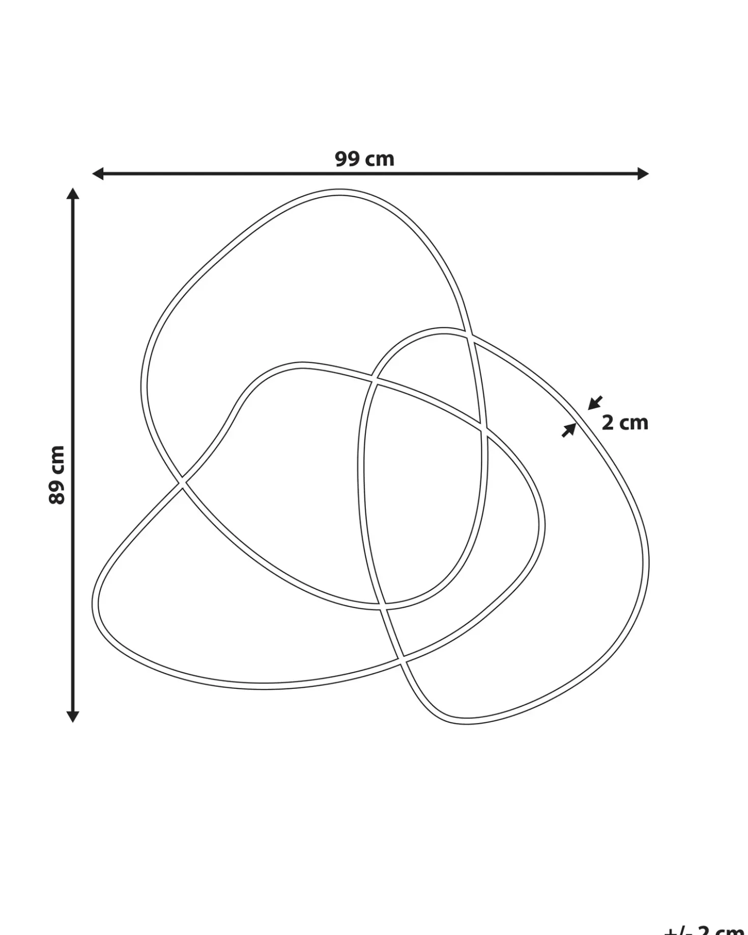 Vægspejl TAILLY 99 cm 89 cm Sort