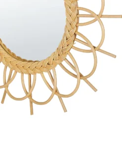 Vægspejl TELAKIA 60 cm 60 cm Rattan Naturlig