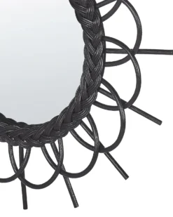 Vægspejl TELAKIA 60 cm 60 cm Rattan Sort