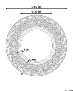 Vægspejl TIERGA 60 cm 60 cm Sort