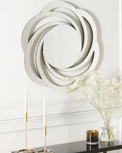 Vægspejl TREBAN 70 cm 70 cm Sølv