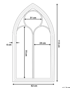 Vægspejl TRELLY 62 cm 113 cm Metal Hvid
