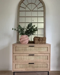 Vægspejl TREVOL 77 cm 130 cm Metal Beige