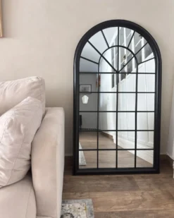 Vægspejl TREVOL 77 cm 130 cm Metal Sort