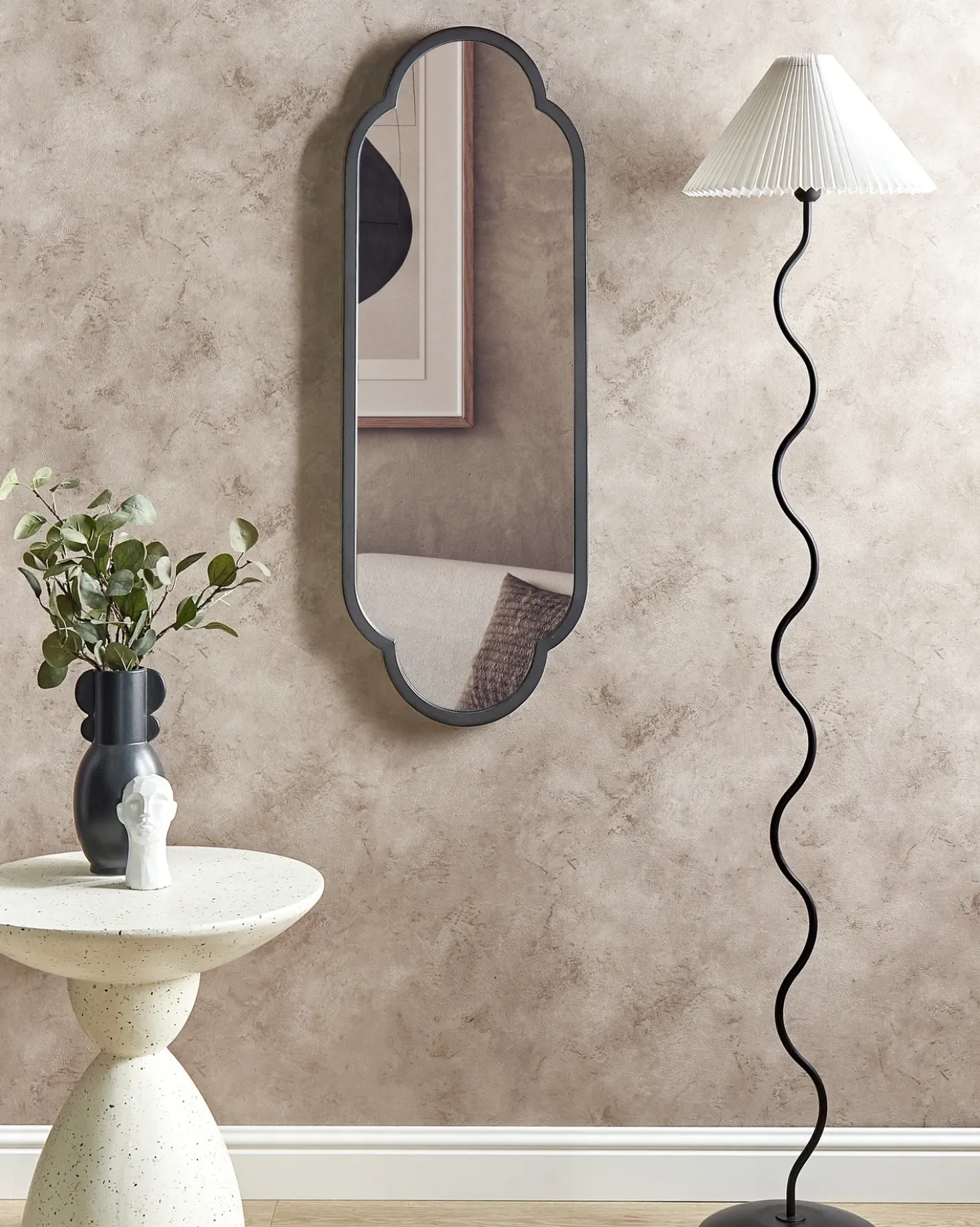 Vægspejl TROUY 40 cm 102 cm Metal Sort