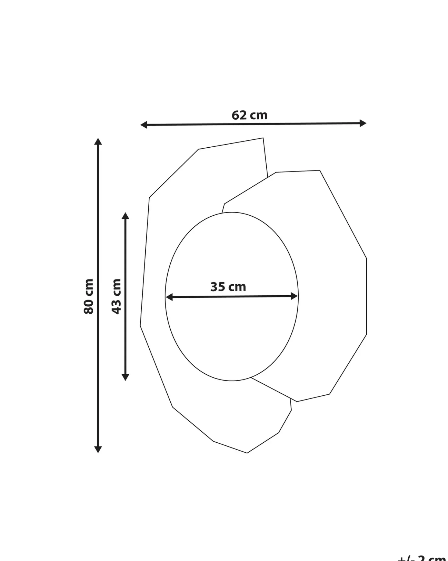 Vægspejl TROYON 62 cm 80 cm Rosa guld