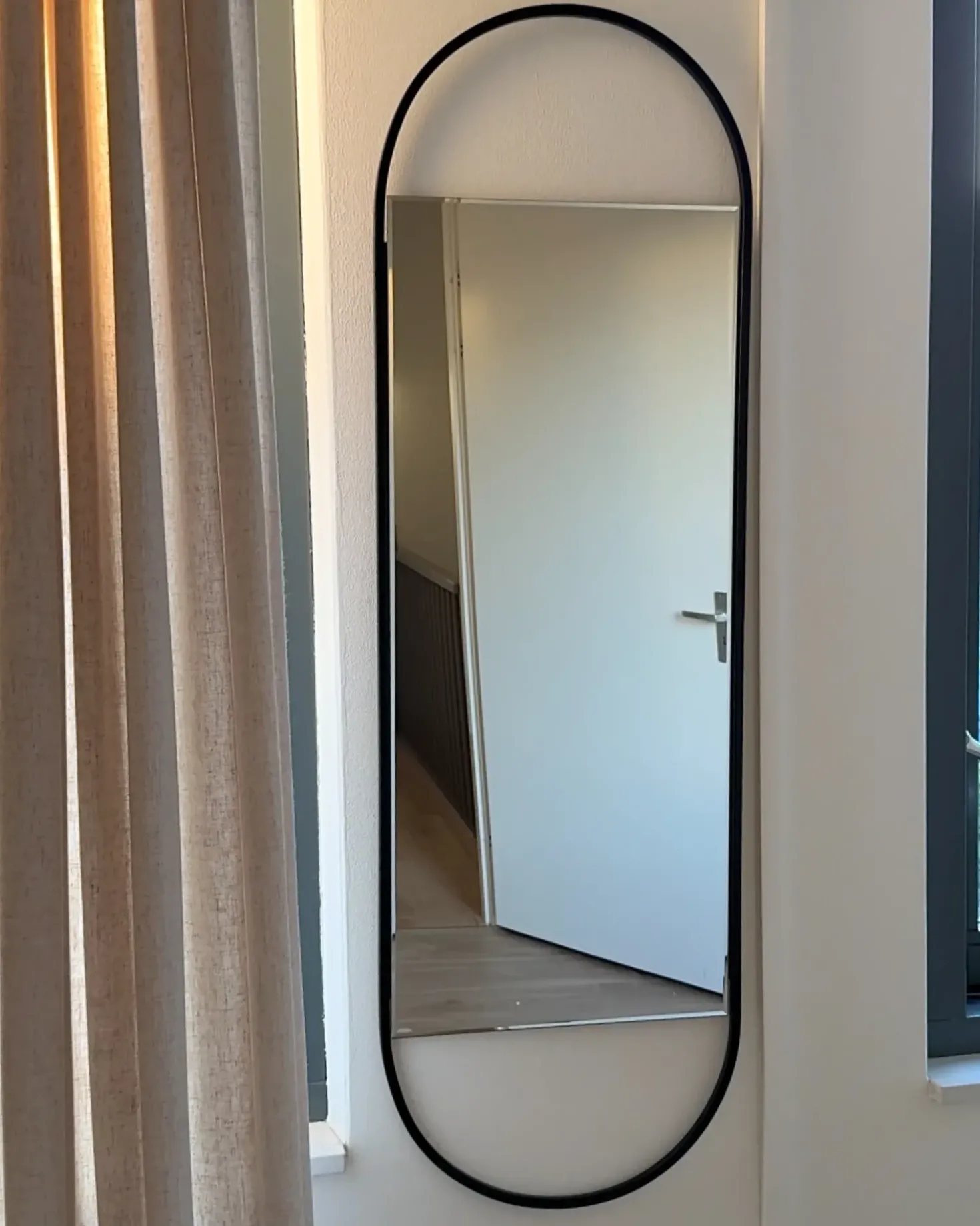 Vægspejl VALLERY 40 cm 120 cm Metal Sort