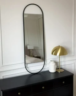 Vægspejl VALLERY 40 cm 120 cm Metal Sort