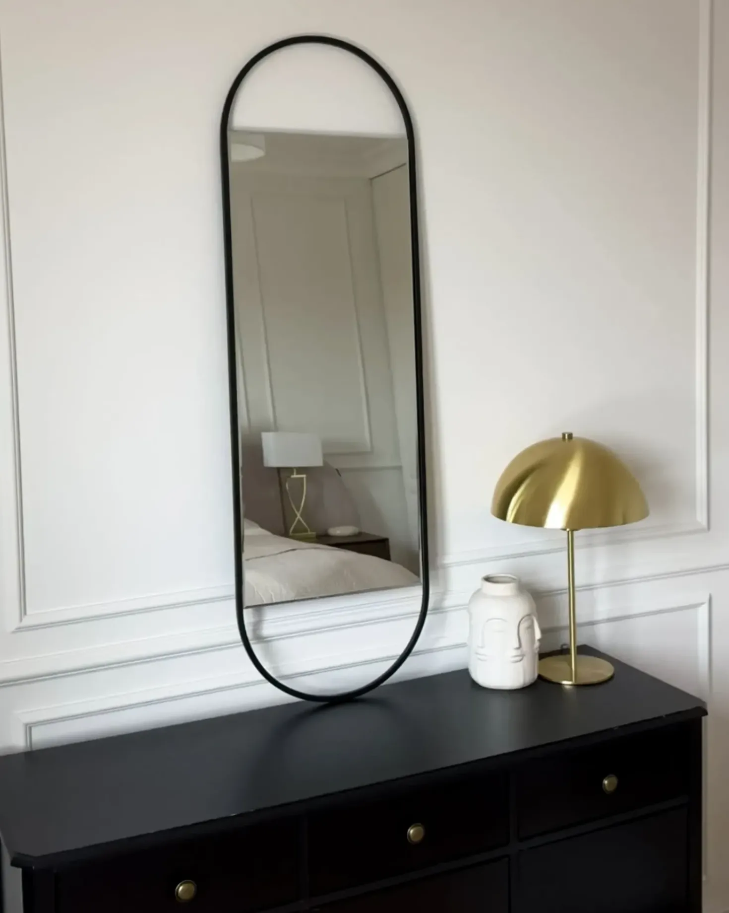Vægspejl VALLERY 40 cm 120 cm Metal Sort