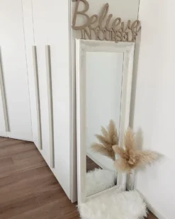 Vægspejl VARS 51 cm 141 cm Hvid