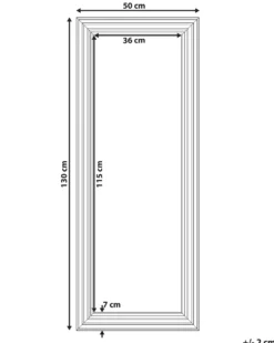Vægspejl VERTOU 50 cm 130 cm Beige