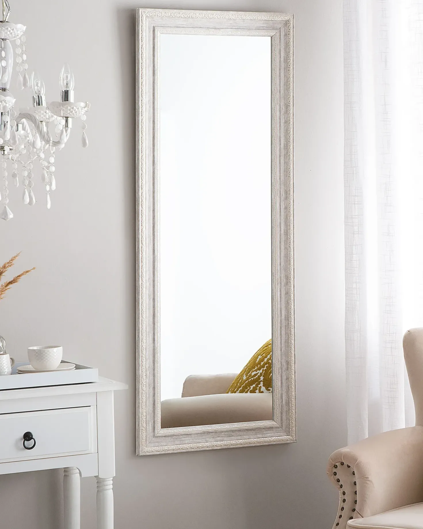 Vægspejl VERTOU 50 cm 130 cm Beige