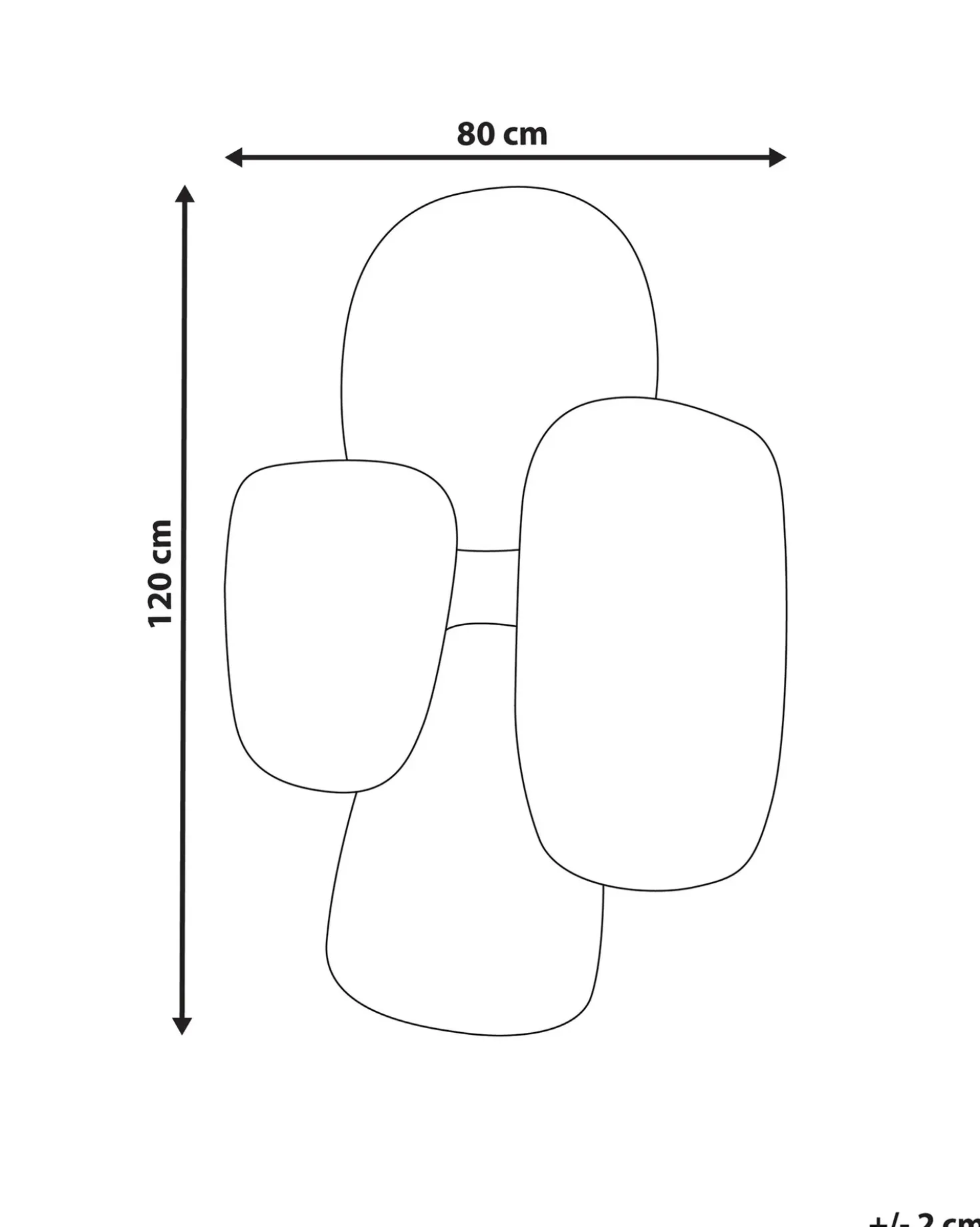 Vægspejl VOUZON 80 cm 120 cm Sølv