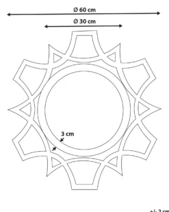 Vægspejl ZAPOPAN 60 cm 60 cm Lyst fyrretræ