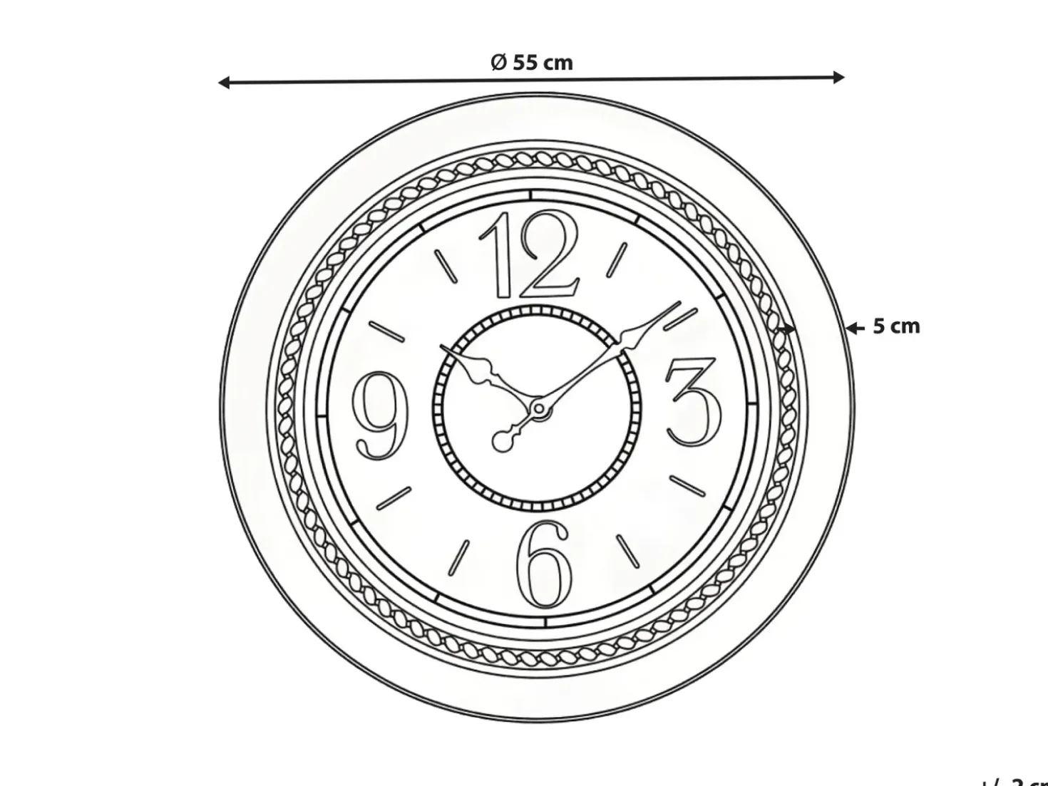 Vægur ALBOI 55 cm Sort