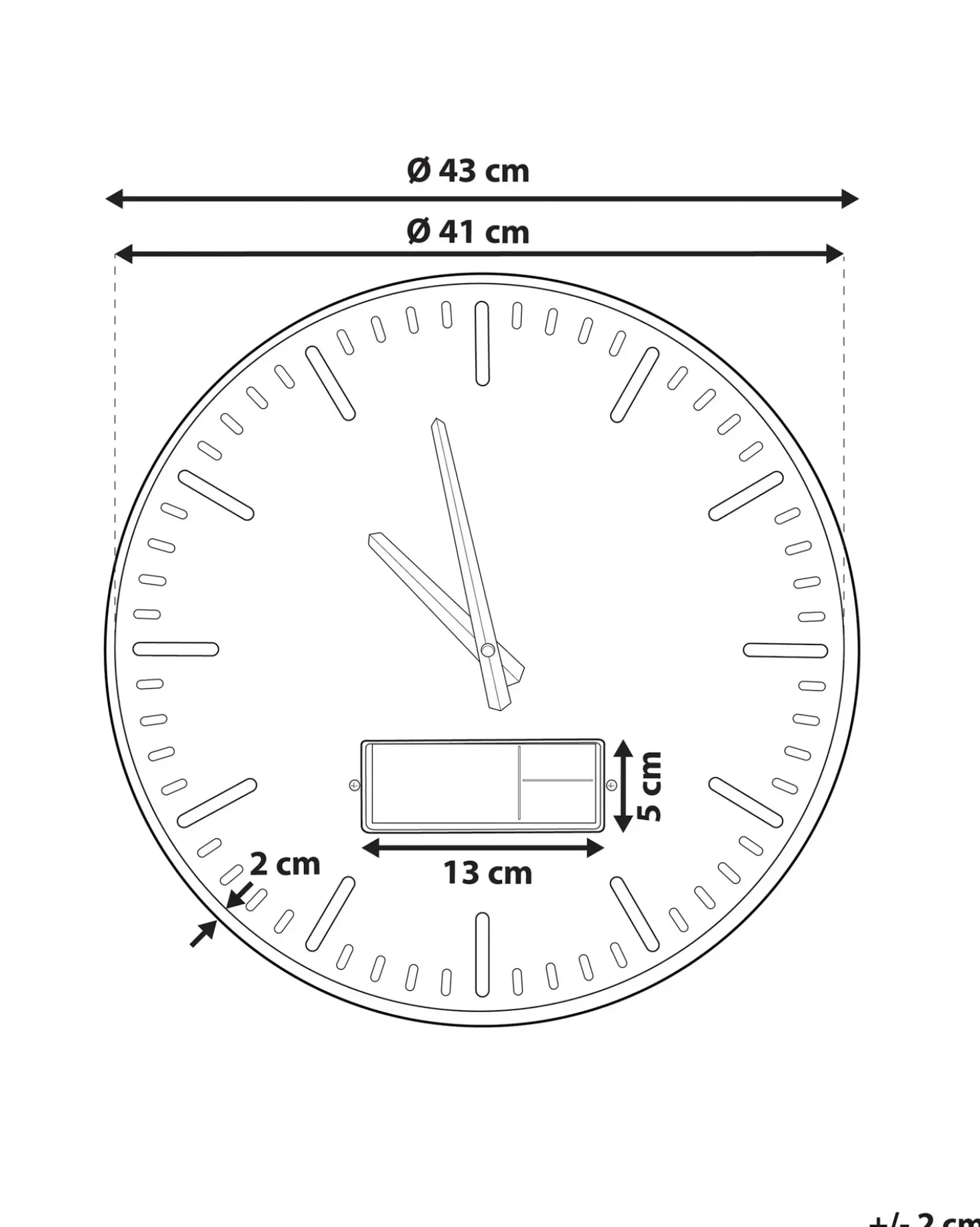 Vægur BRUGG 43 cm Guldbrun