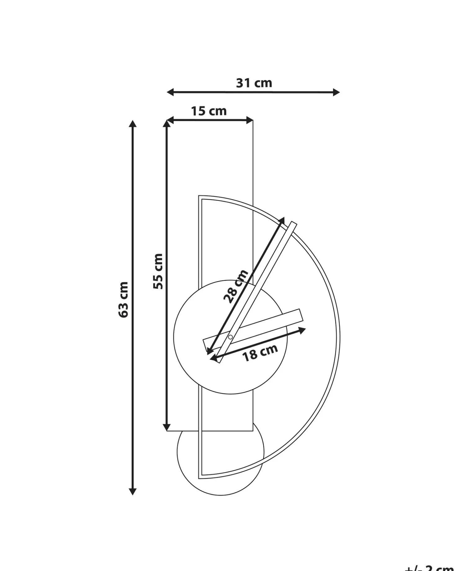 Vægur CEVINS 31 cm Metal Lysegrå