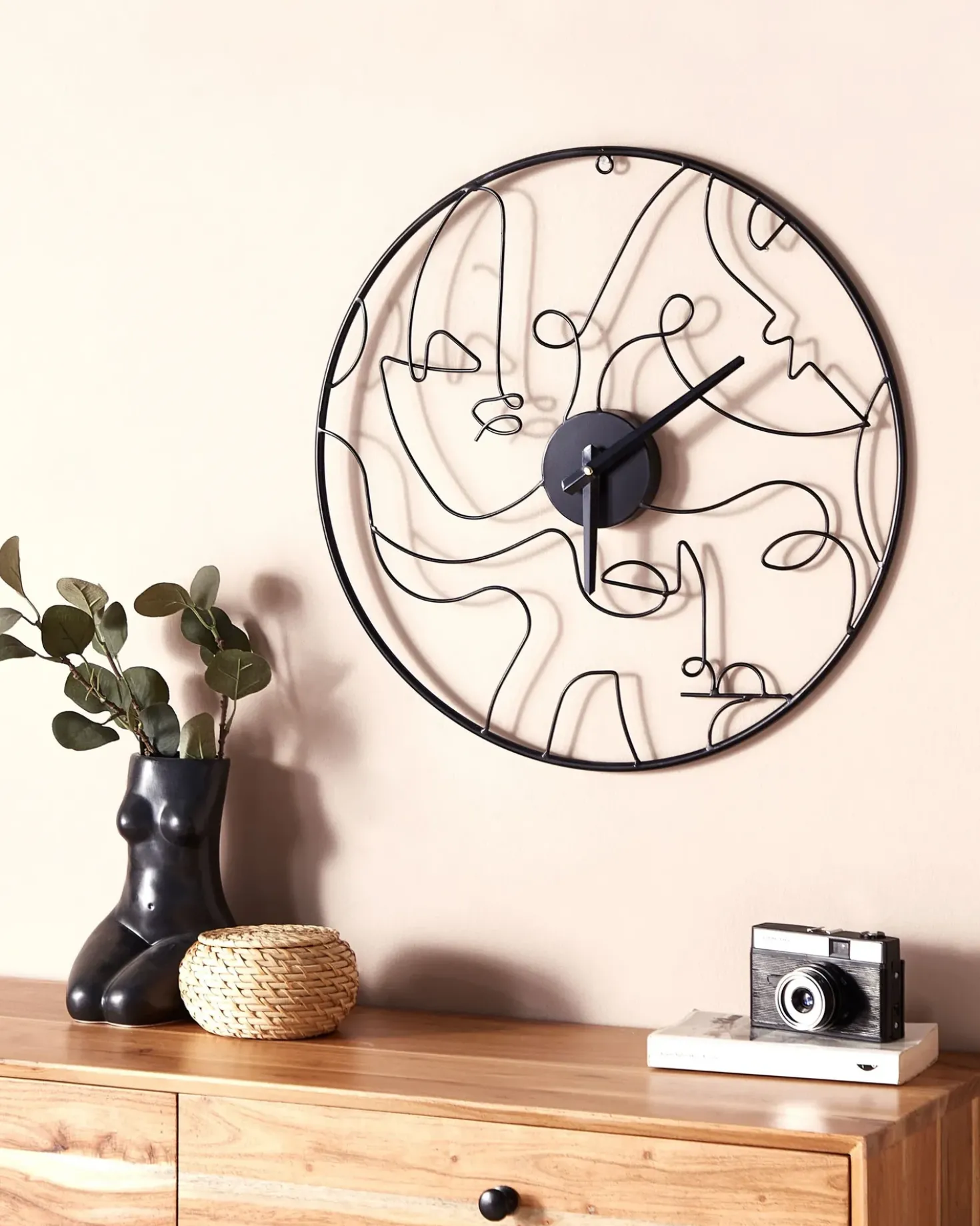Vægur MENTON 50 cm Metal Sort