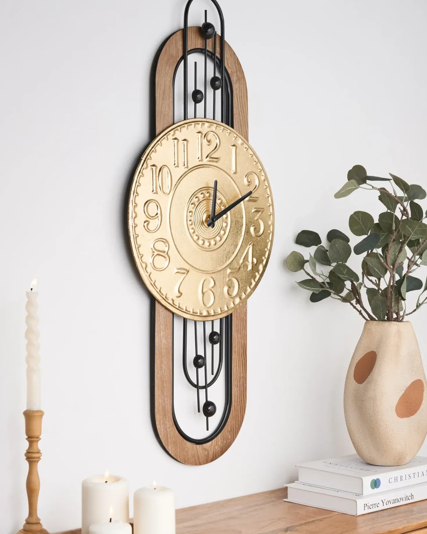 Vægur NOBELIUM 36 cm Metal Guld