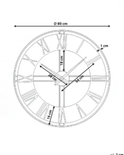 Vægur PERIGNY 80 cm Metal Sort
