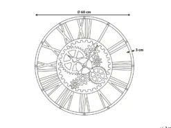 Vægur PETRER 60 cm Metal Sort