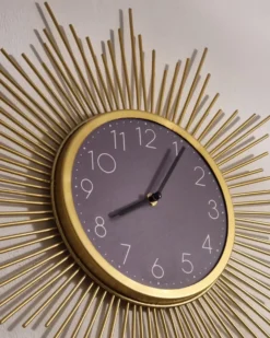 Vægur SOLURA 45 cm Metal Guld