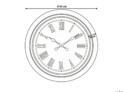 Vægur VILLENA 63 cm Sort