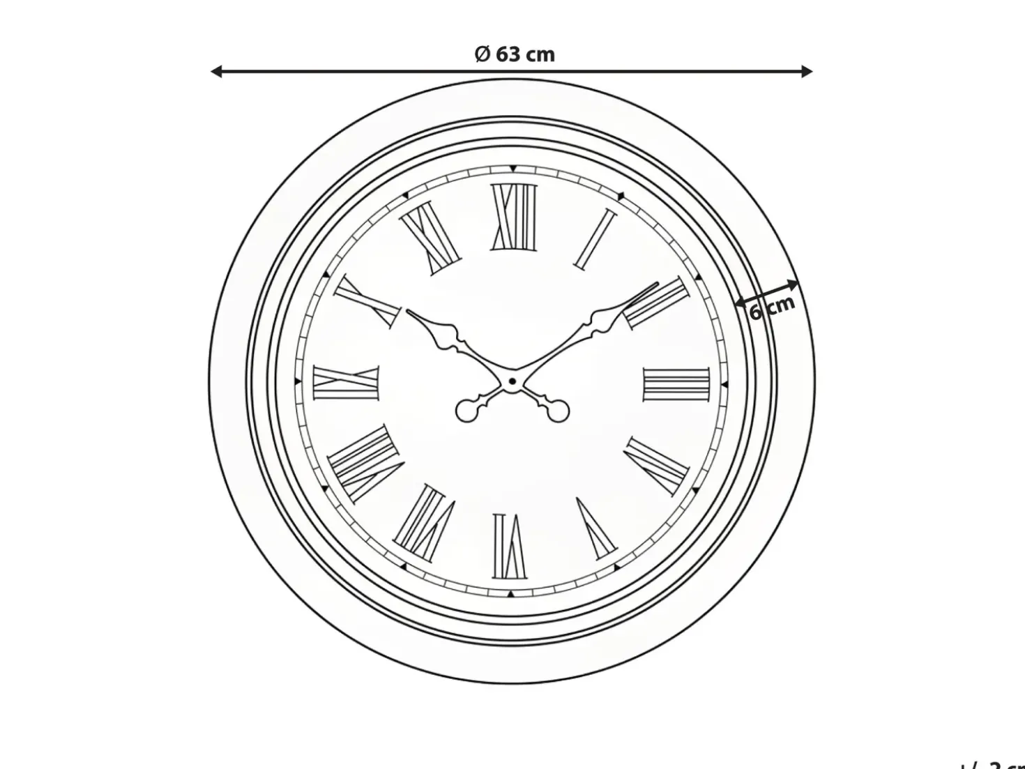 Vægur VILLENA 63 cm Sort