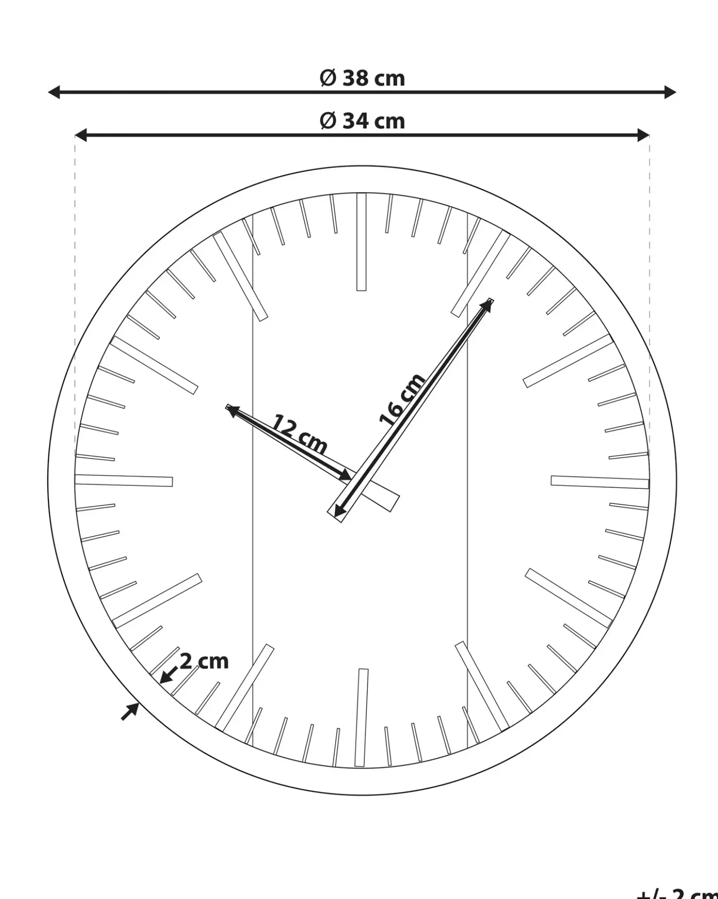 Vægur VILLORA 38 cm Brun/sort