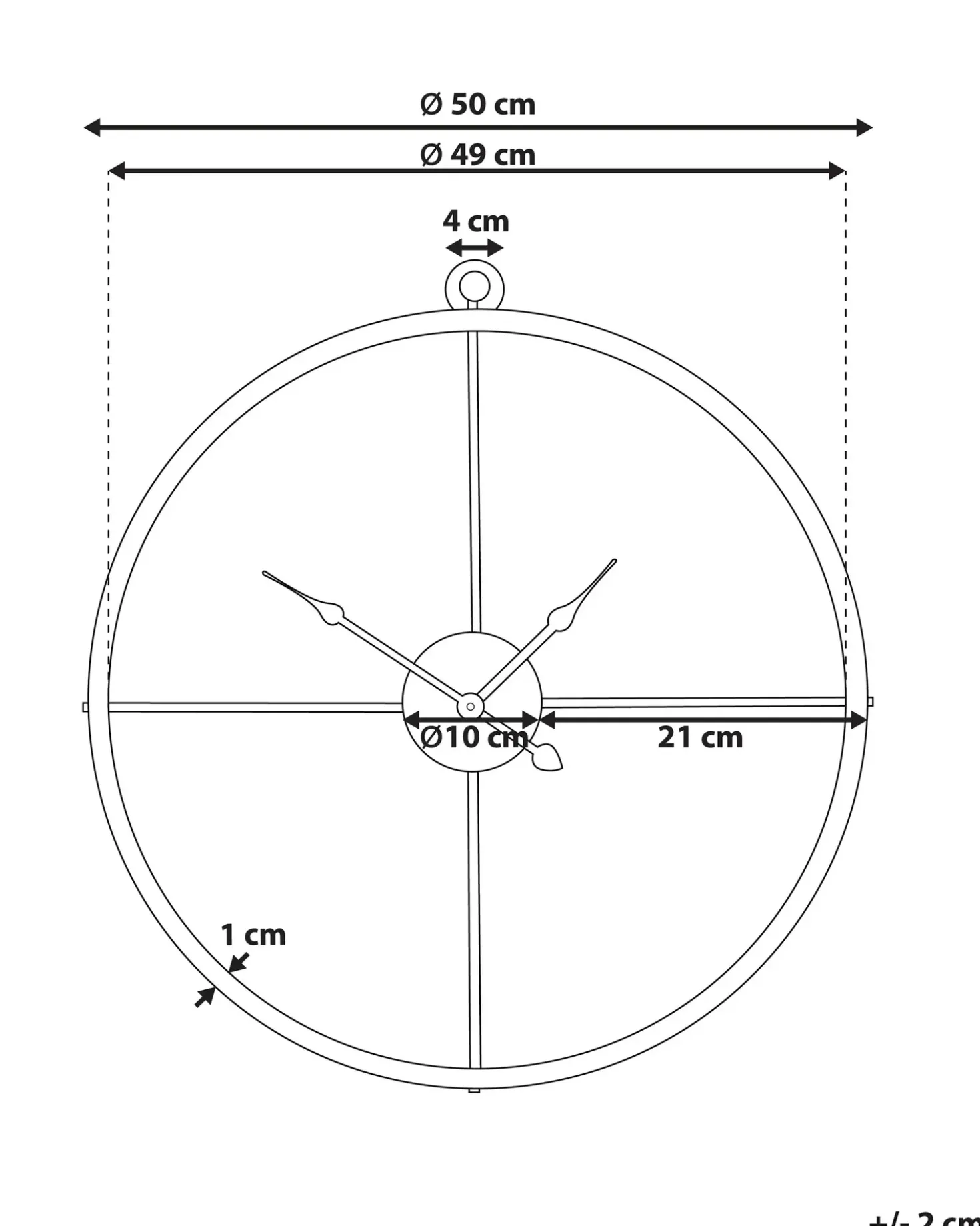 Vægur ZUCHWIL 50 cm Metal Guld