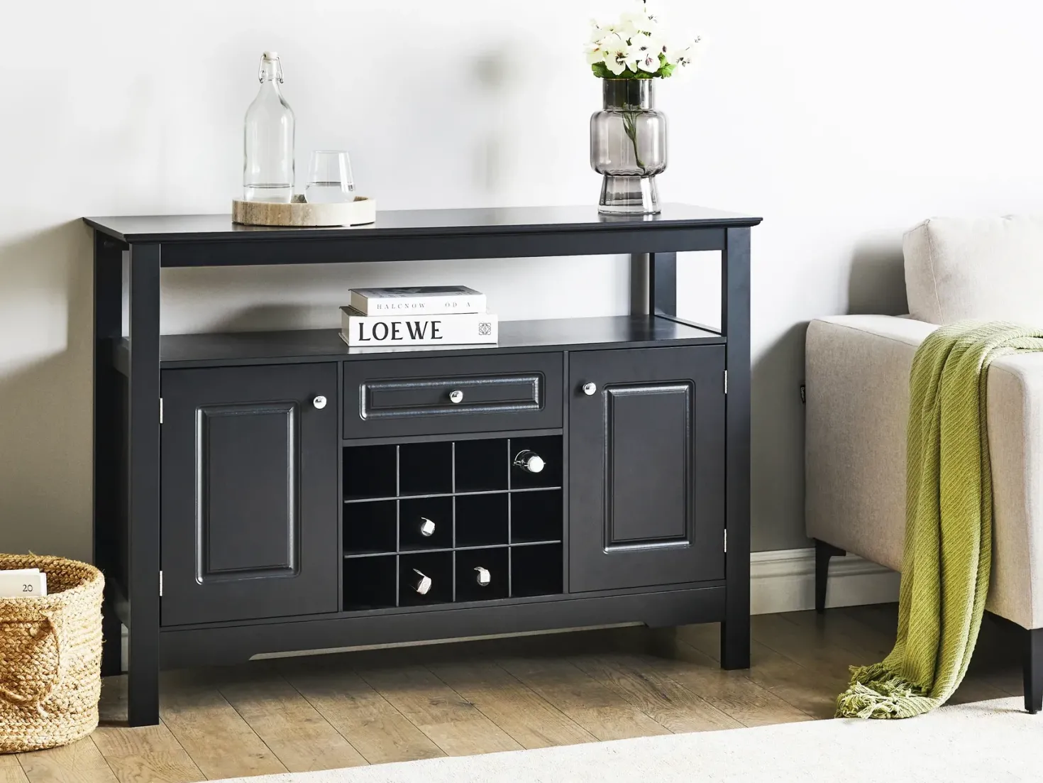 Vinskab TIMBOON Sort