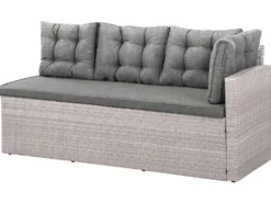 VITERBO 8 personers Have-hjørnesofa Grå PE-rattan