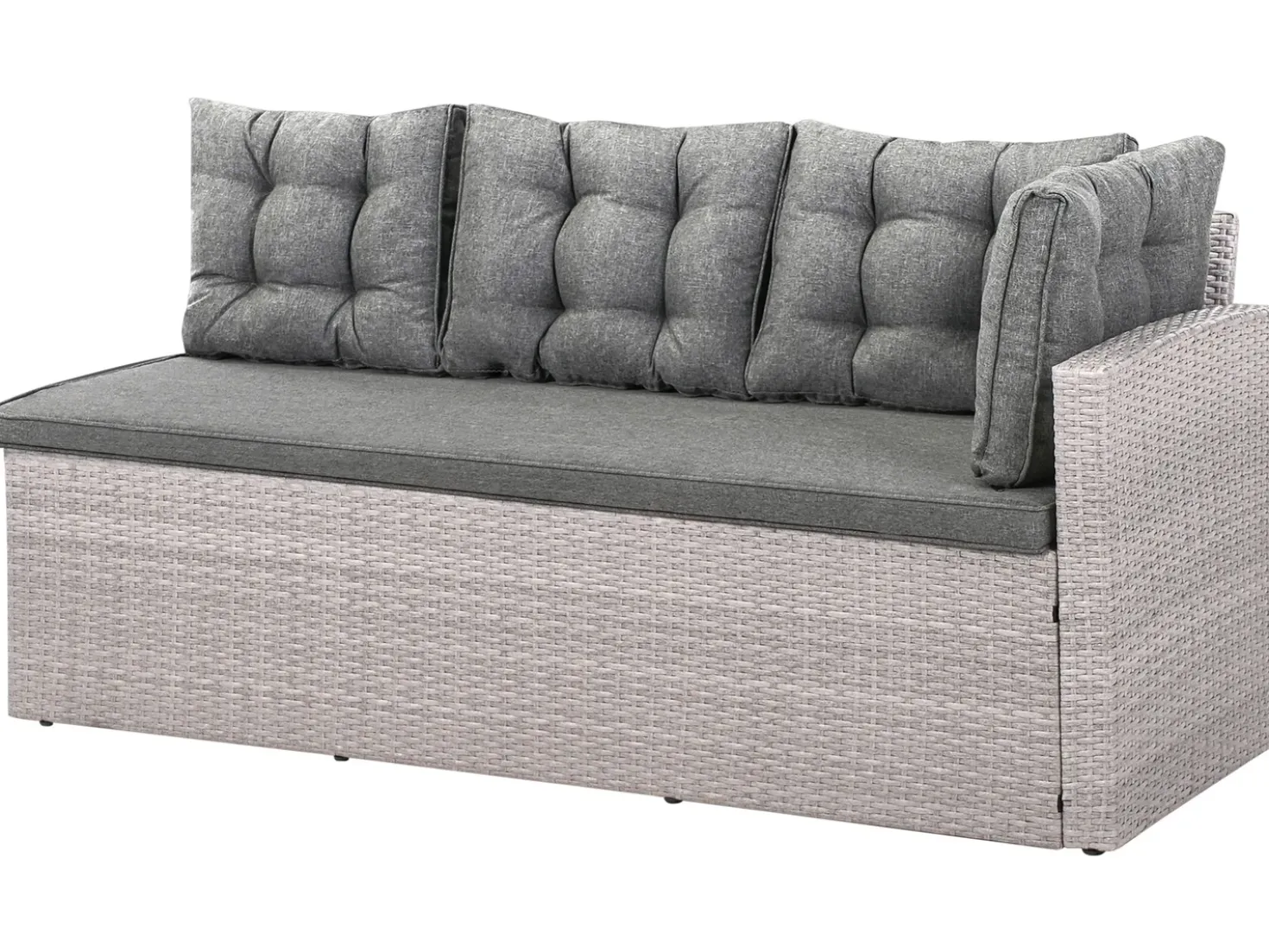 VITERBO 8 personers Have-hjørnesofa Grå PE-rattan