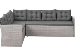 VITERBO 8 personers Have-hjørnesofa Grå PE-rattan