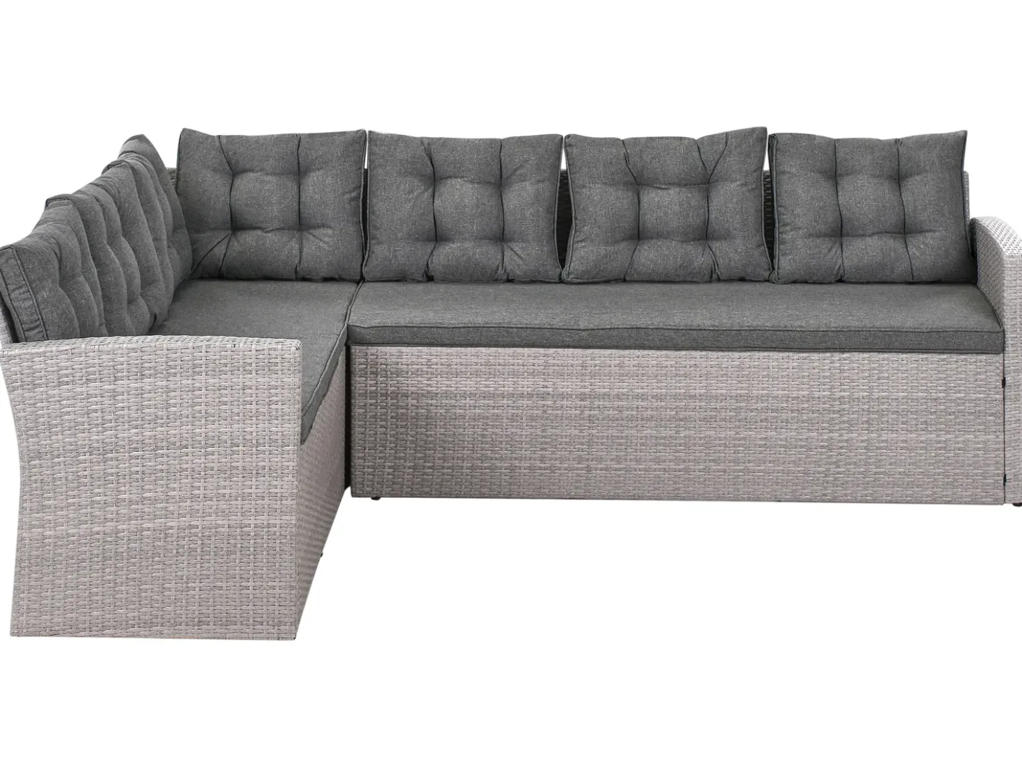 VITERBO 8 personers Have-hjørnesofa Grå PE-rattan