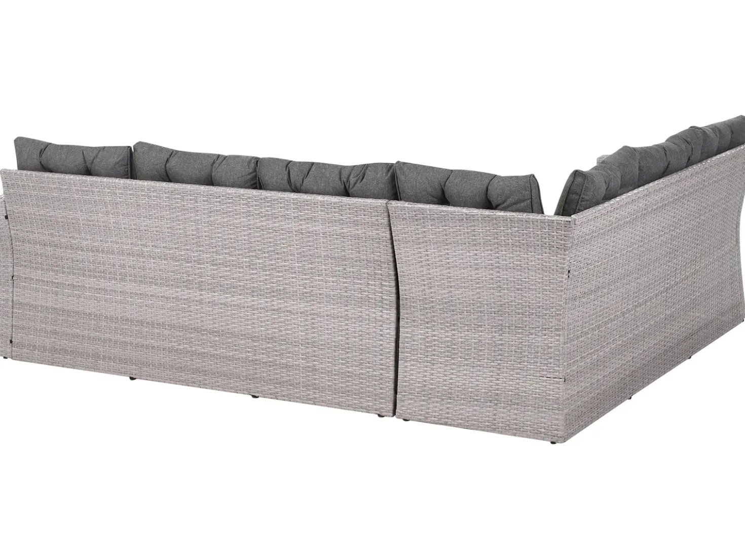 VITERBO 8 personers Have-hjørnesofa Grå PE-rattan