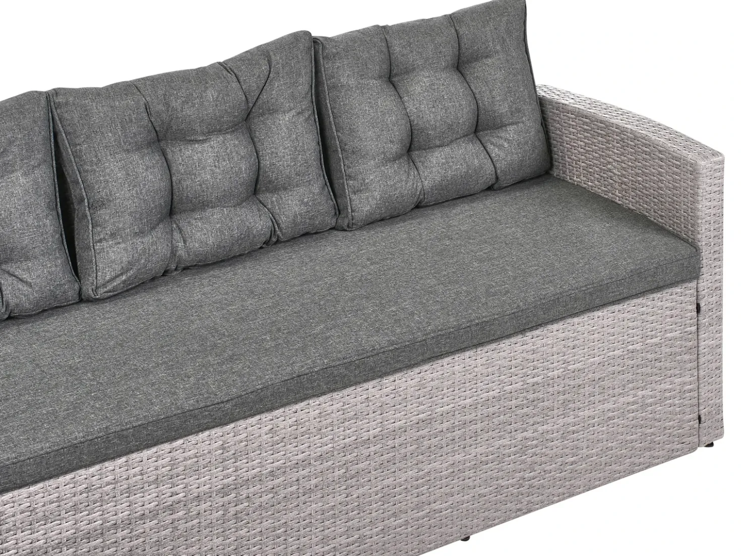 VITERBO 8 personers Have-hjørnesofa Grå PE-rattan