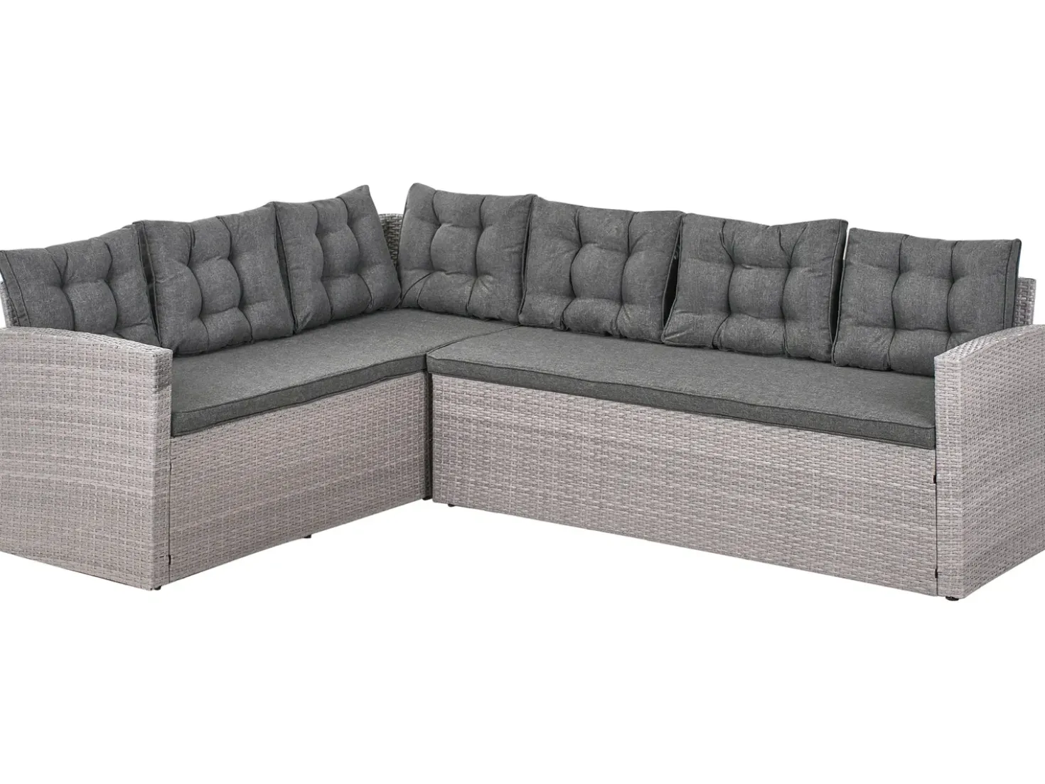 VITERBO 8 personers Have-hjørnesofa Grå PE-rattan