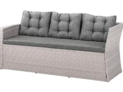 VITERBO 8 personers Have-hjørnesofa Grå PE-rattan